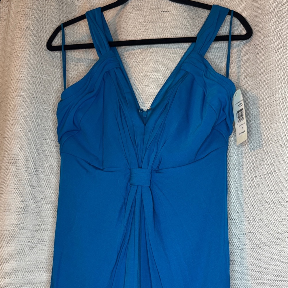 Badgley Mischka Blue High Low Dress
